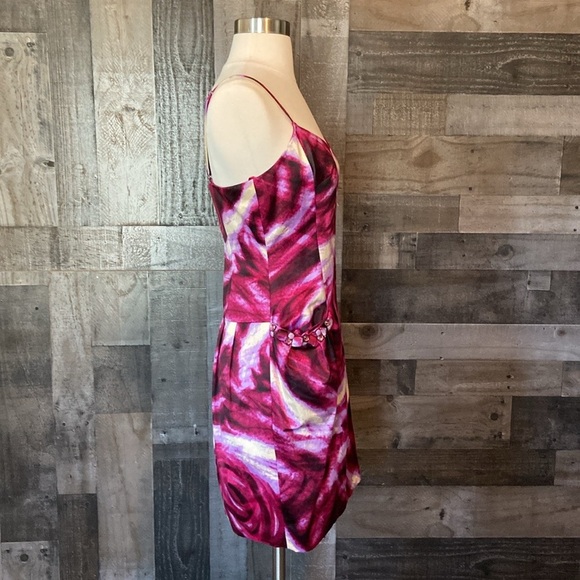 BCBGMaxAzria dress size 4 pink barbiecore floral y2k low key luxe glam party - Picture 9 of 12